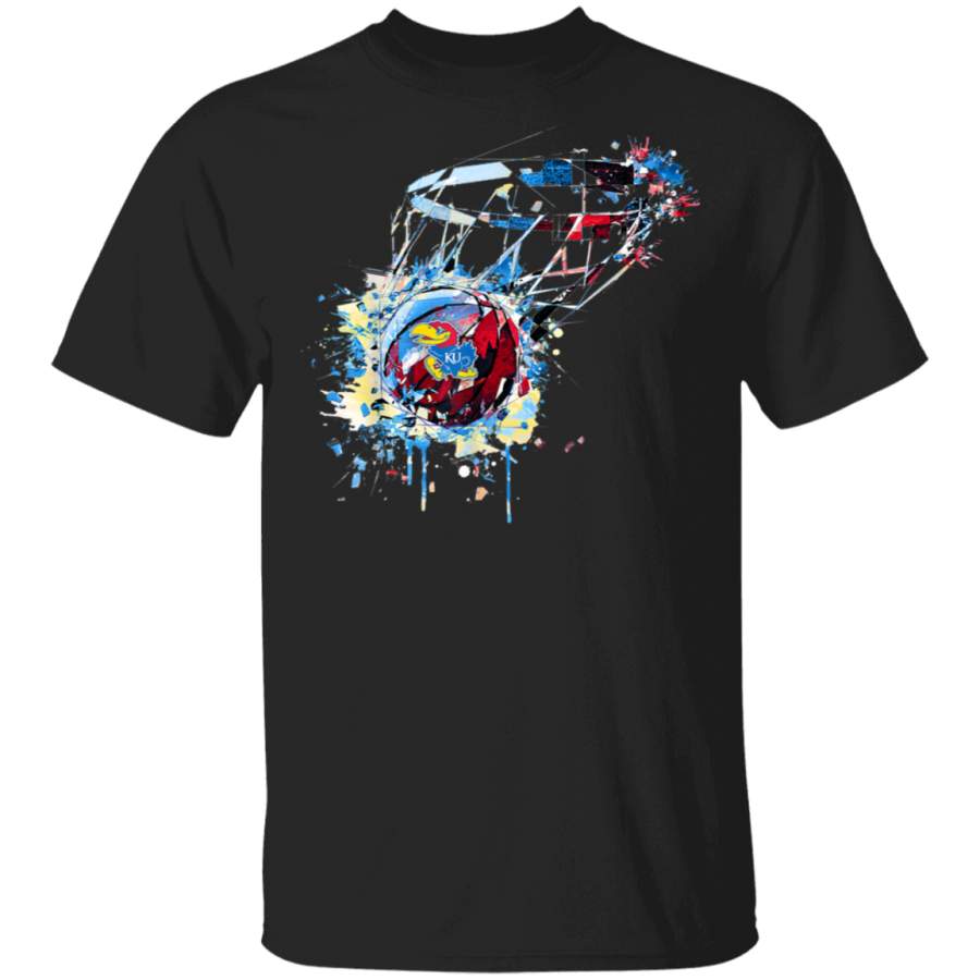 Kansas Jayhawks Crashing Basketball TShirt Apparel