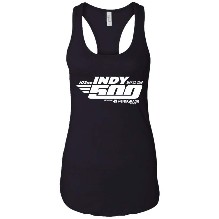 102nd Indy 500 Shirt – Indianapolis 2018 Ladies Racerback Tank