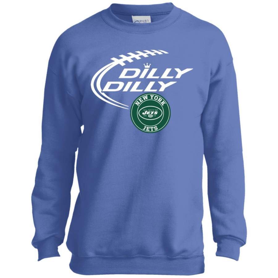 Dilly Dilly New York Jets Youth Crewneck Sweatshirt