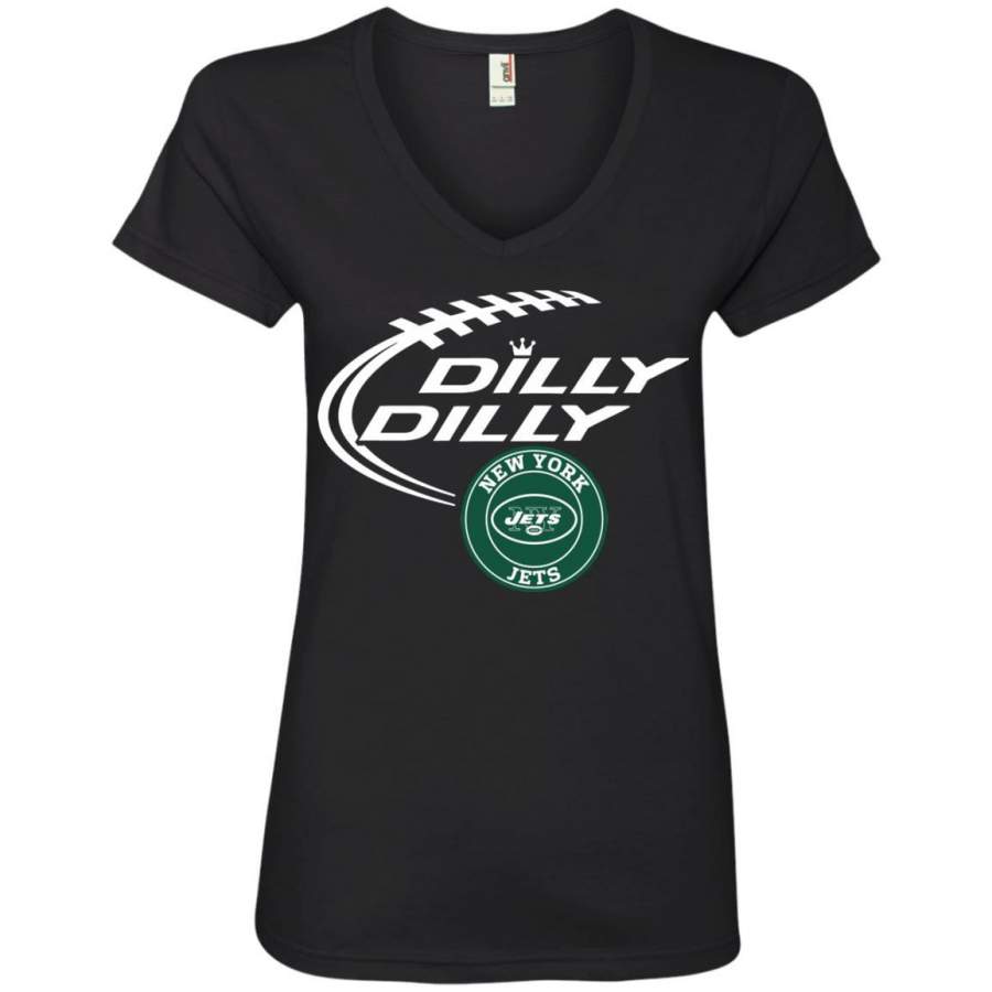 Dilly Dilly New York Jets Womens V-Neck T-Shirt