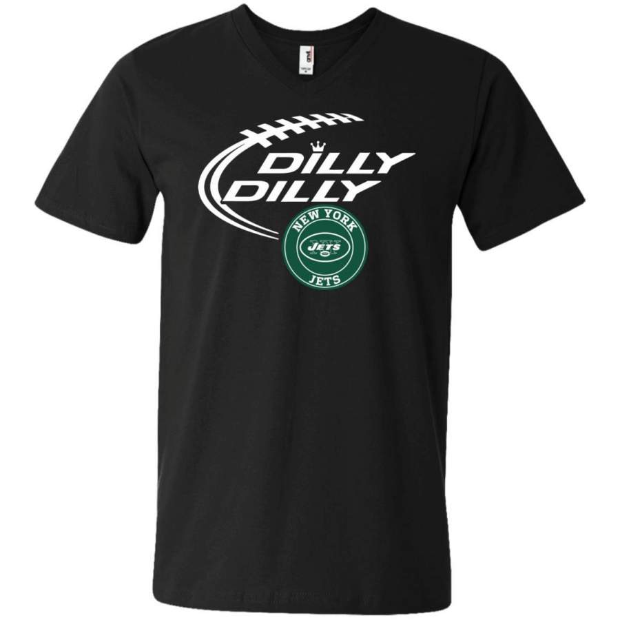 Dilly Dilly New York Jets Mens V-Neck T-Shirt