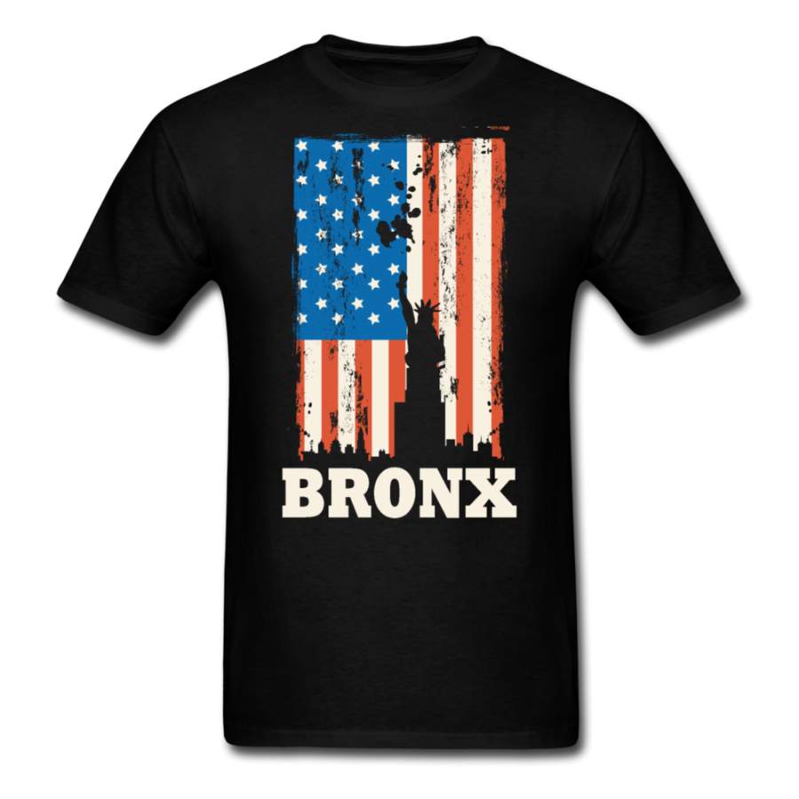 American Flag Liberty Statue New York Bronx Men’s T-Shirt