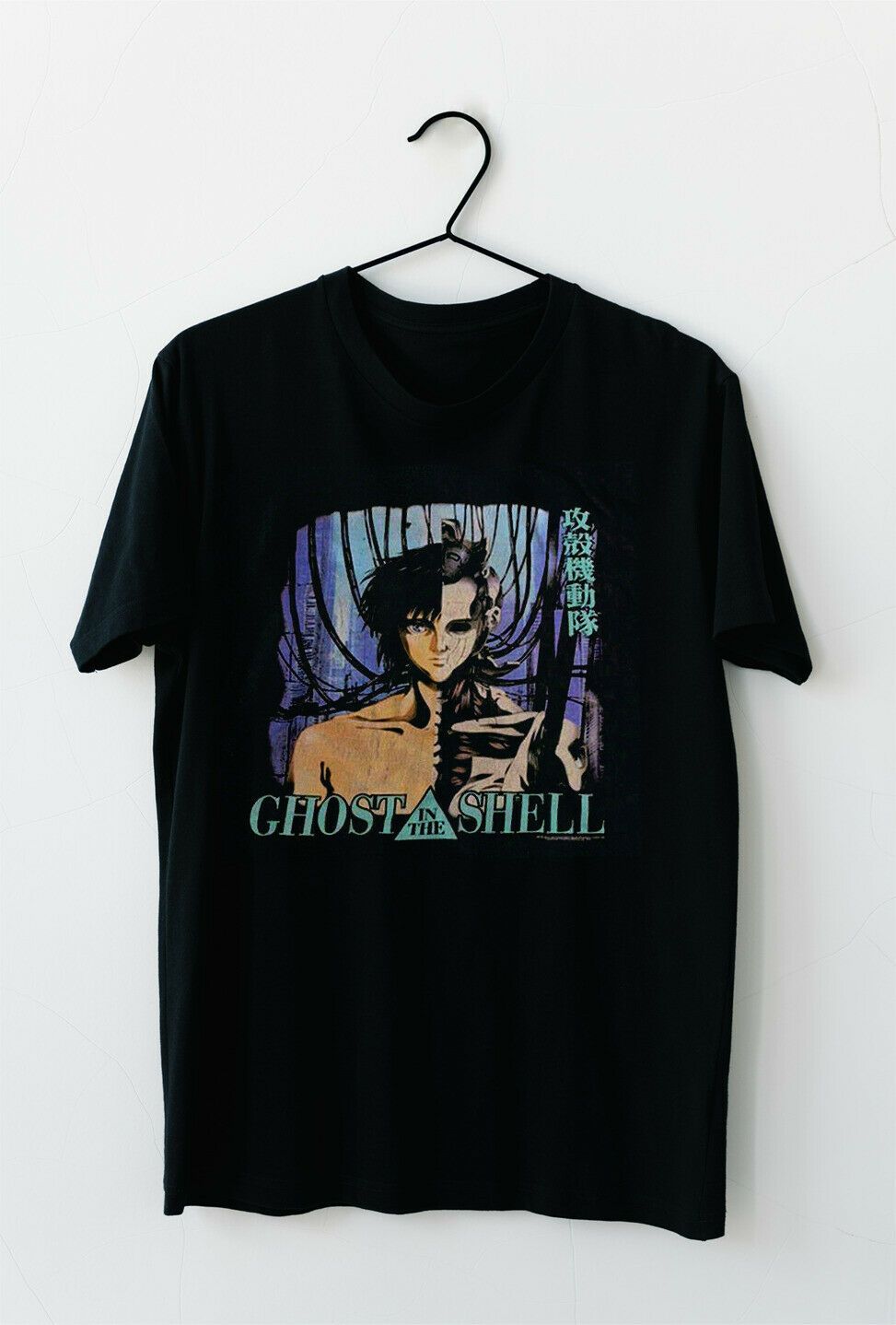 Ghost In The Shell T Shirt Men Black Anime Comic Japan Manga 90’s Size S-5XL