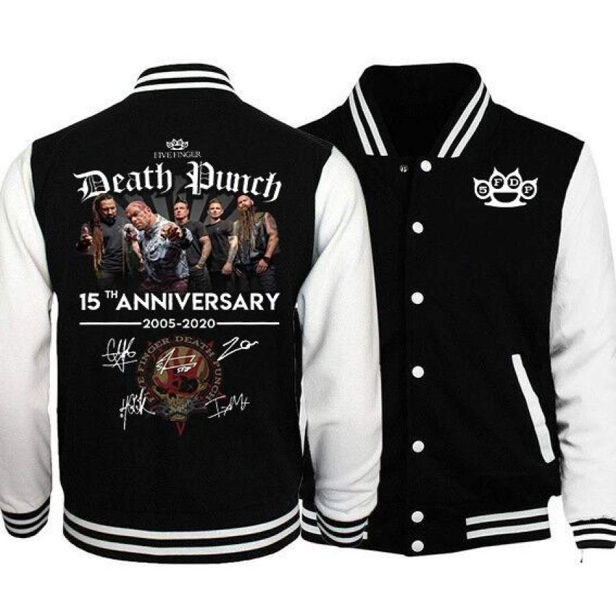 Five Finger Death Punch15th Anniversary 2005-2020 Signature Baseball Jacket Sweatshirt