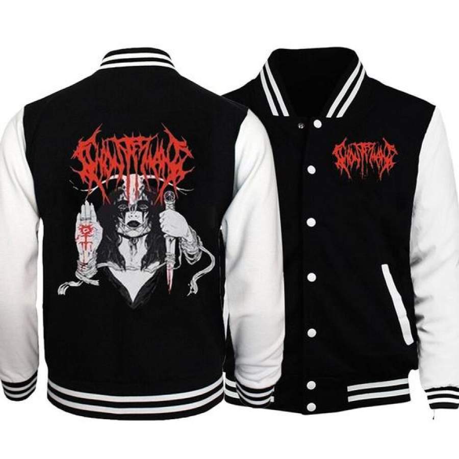 Ghostemane Black Baseball Jacket Sweatshirt Winter Popular Soft Sweatshirt Printed Cotton