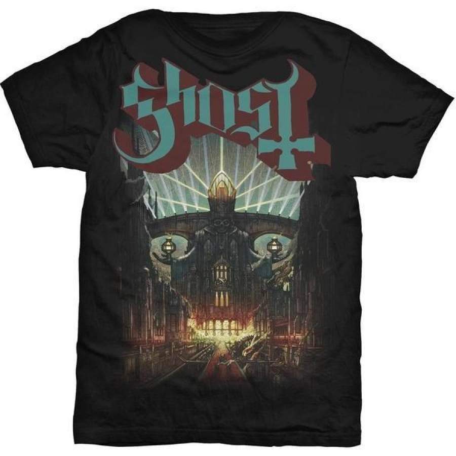 Ghost B.c ‘meliora’ Men’s Fashion Crew Neck Short Sleeves Cotton Tops Clothing, Black T-shirt