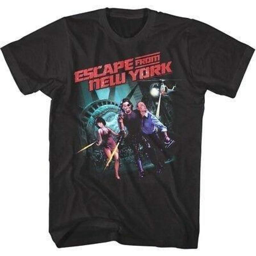 Escape From New York Snake Plisken Men’s Comic Escape Kurt Russell Movie T-Shirt