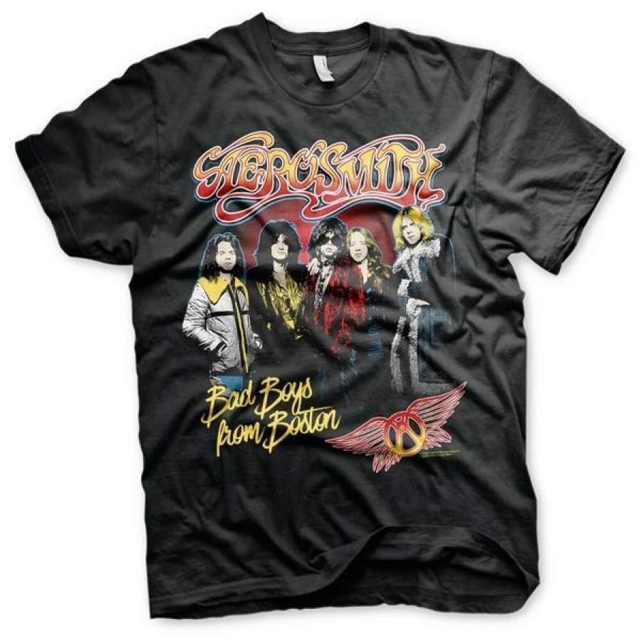 Aerosmith Boston 3 Joe Perry Steven Tyler Rock T-shirt