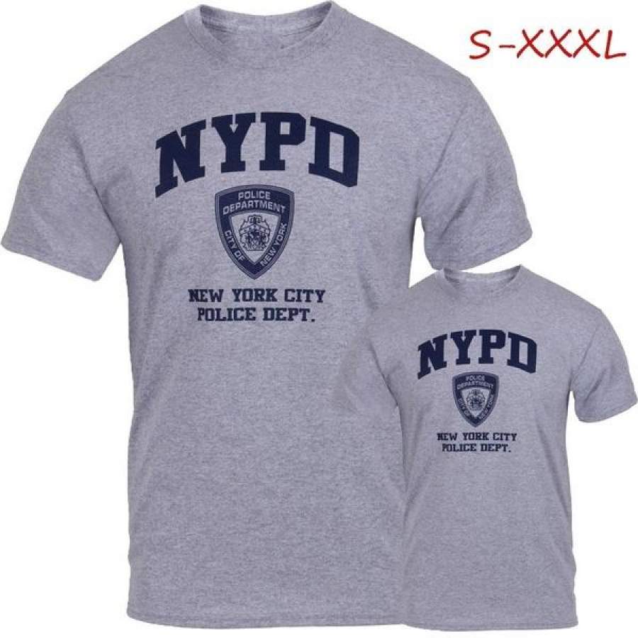 Cool Man Physical Training Nypd New York City Police Dept Logo Cotton T-shirt Adult Tee