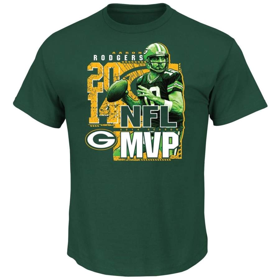 Green Bay Packers Aaron Rodgers #12 2-Time MVP Men’s Green Shirt