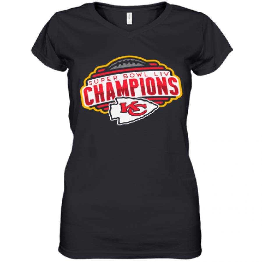 Kansas City Chiefs Super Bowl LIV Champions Women's V-Neck T-Shirt