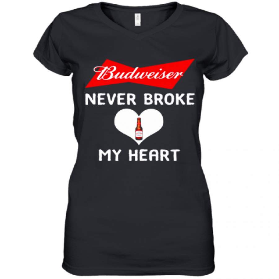 Budweiser Never Broke My Heart Women's V-Neck T-Shirt