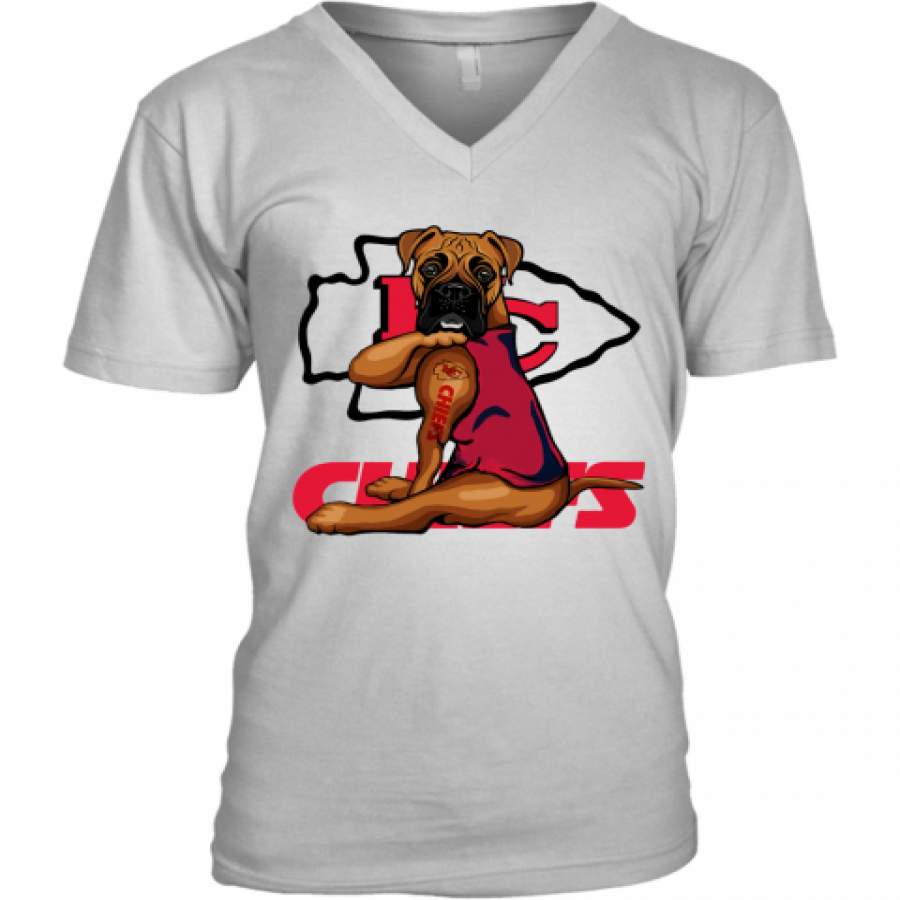 Boxer Tattoo Kansas City Chiefs V-Neck T-Shirt