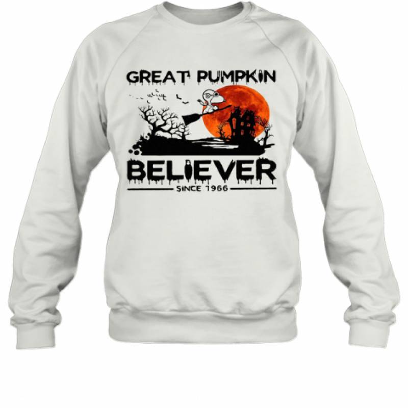 Halloween Snoopy Great Pumpkin Believer Since 1966 Sunset Sweatshirt