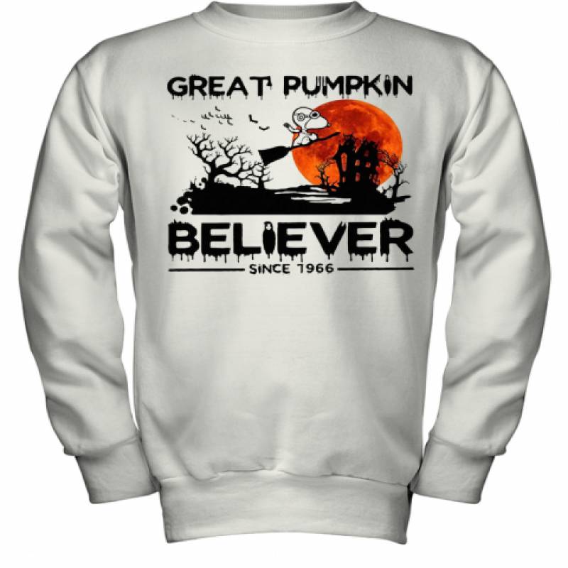 Halloween Snoopy Great Pumpkin Believer Since 1966 Sunset Youth Sweatshirt