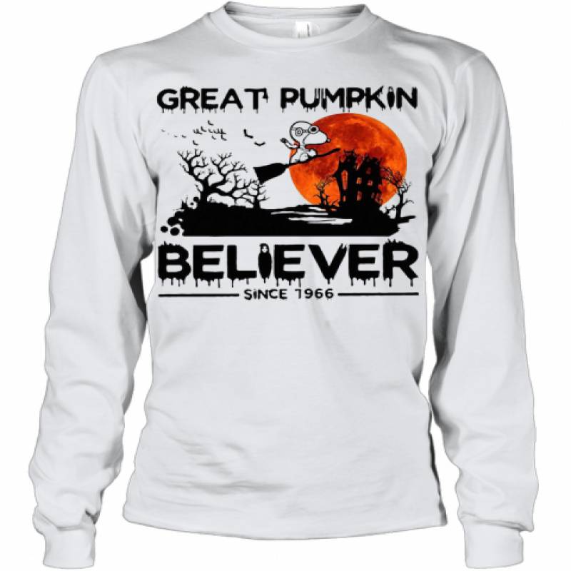 Halloween Snoopy Great Pumpkin Believer Since 1966 Sunset Youth Long Sleeve