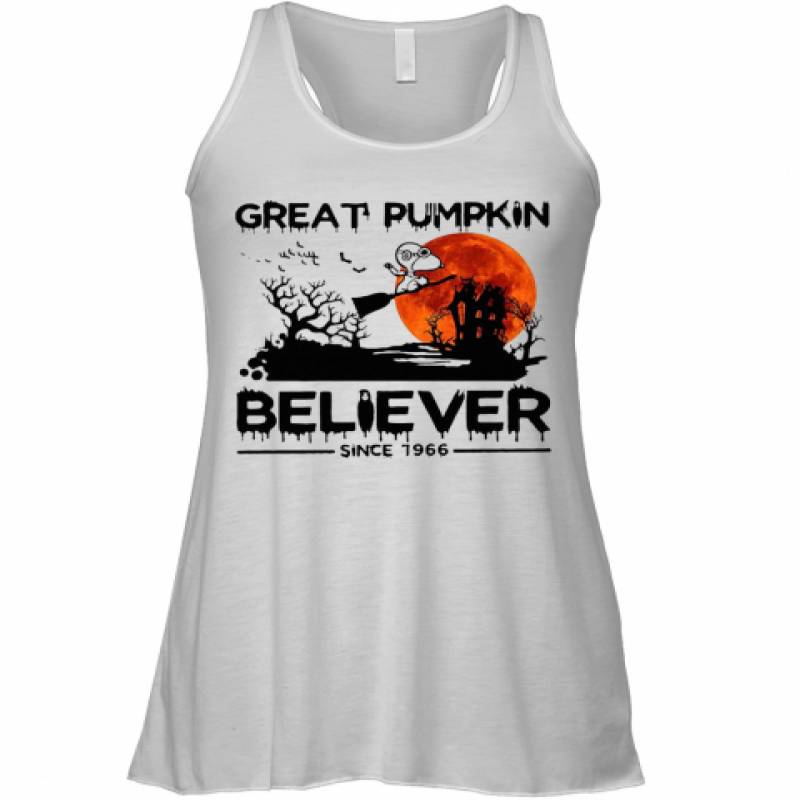 Halloween Snoopy Great Pumpkin Believer Since 1966 Sunset Racerback Tank