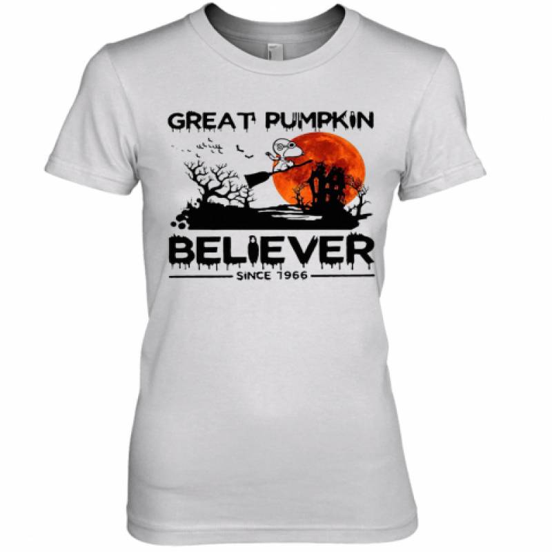 Halloween Snoopy Great Pumpkin Believer Since 1966 Sunset Premium Women's T-Shirt