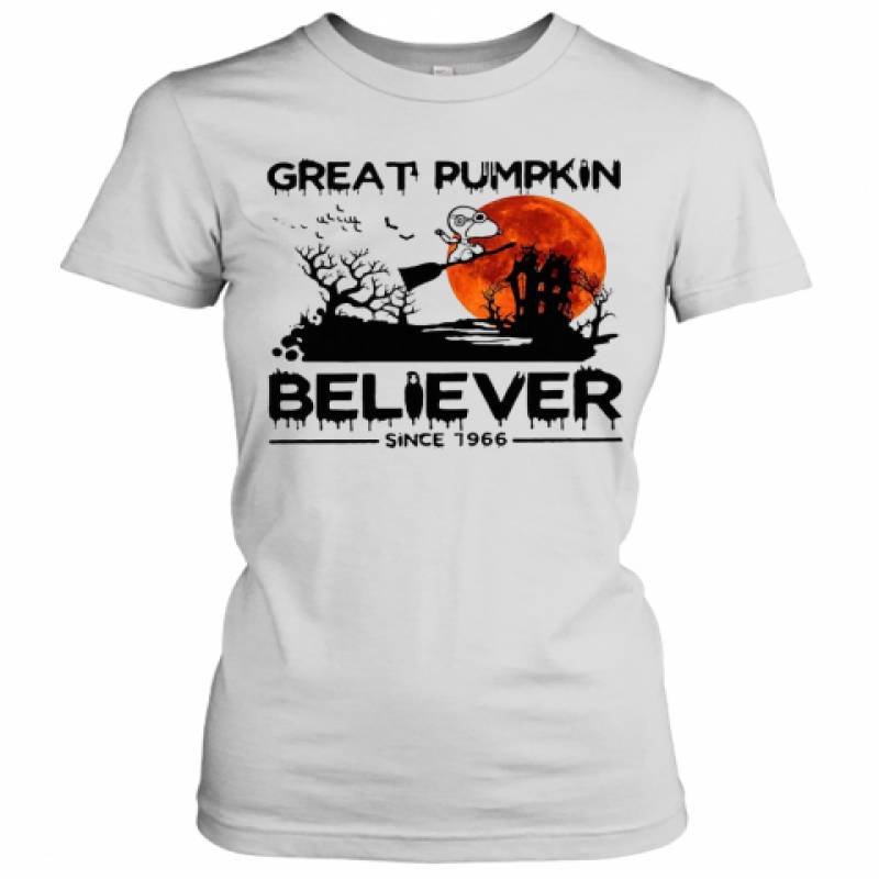 Halloween Snoopy Great Pumpkin Believer Since 1966 Sunset Women's T-Shirt