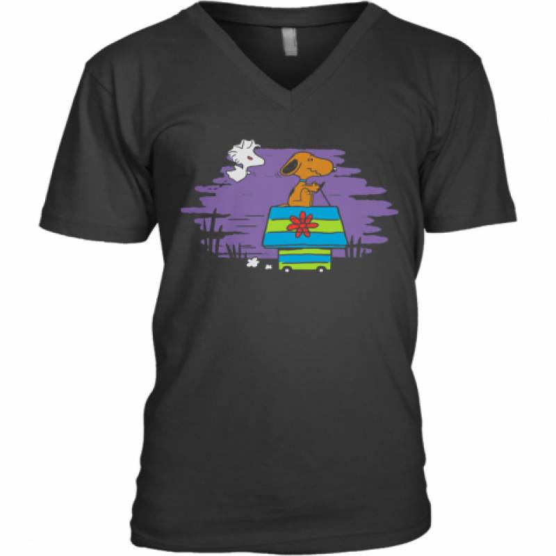 Halloween Snoopy And Woodstock Home V-Neck T-Shirt