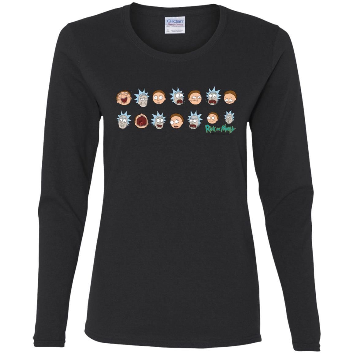 Rick And Morty Expressions Women Long Sleeve Shirt