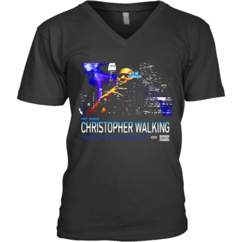 Christopher Walking Realpopsmoke Merch Pop Smoke King Of New York V-Neck T-Shirt