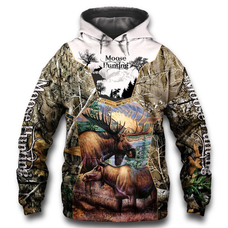 Moose Hunting 3D All Over Print | Hoodie | Unisex | Full Size | Adult | Colorful | HT4345