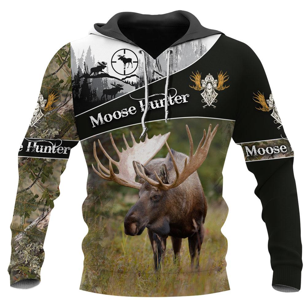 Moose Hunting 3D All Over Print | Hoodie | Unisex | Full Size | Adult | Colorful | HT4352