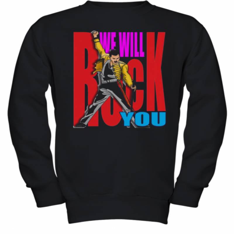 Freddie Mercury We Will Rock You Color Youth Sweatshirt