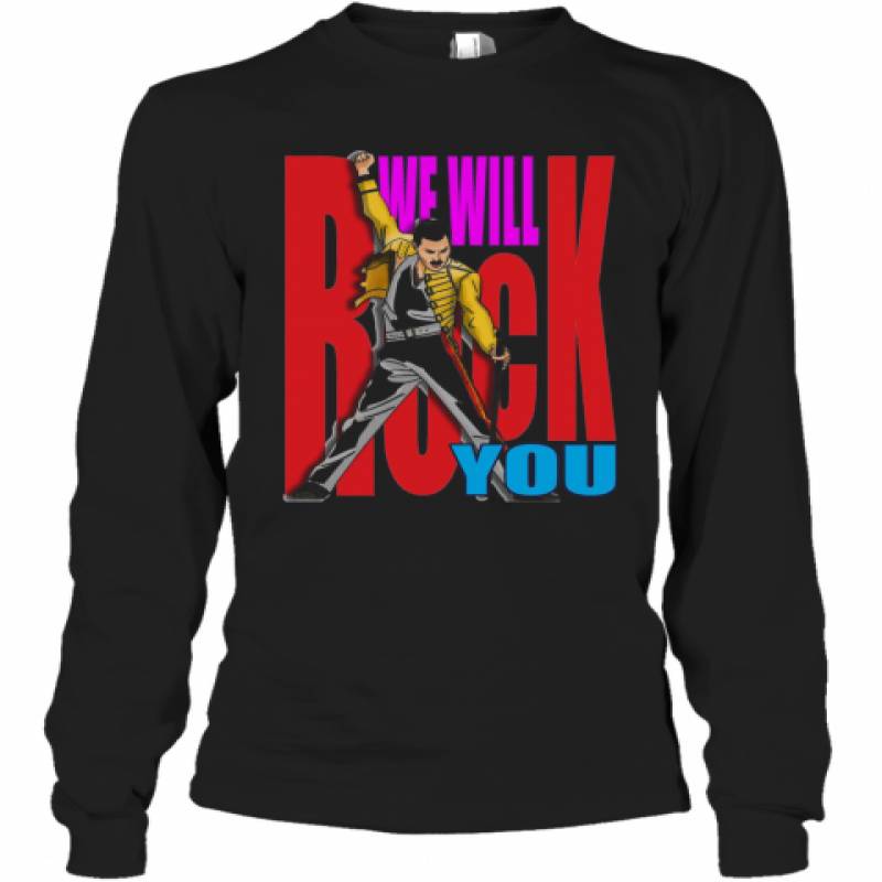 Freddie Mercury We Will Rock You Color Long Sleeve T-Shirt