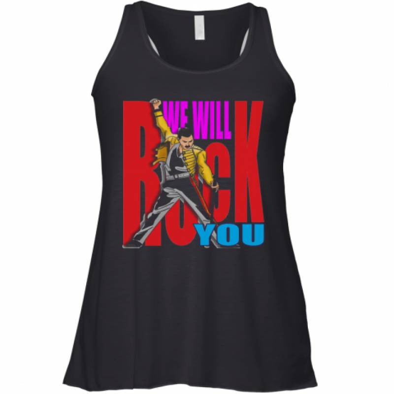 Freddie Mercury We Will Rock You Color Racerback Tank