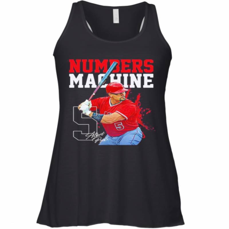 Albert Pujols 5 Numbers Machine Los Angeles Baseball Signature Racerback Tank