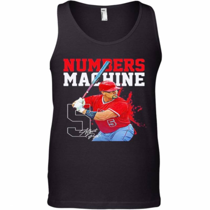 Albert Pujols 5 Numbers Machine Los Angeles Baseball Signature Tank Top