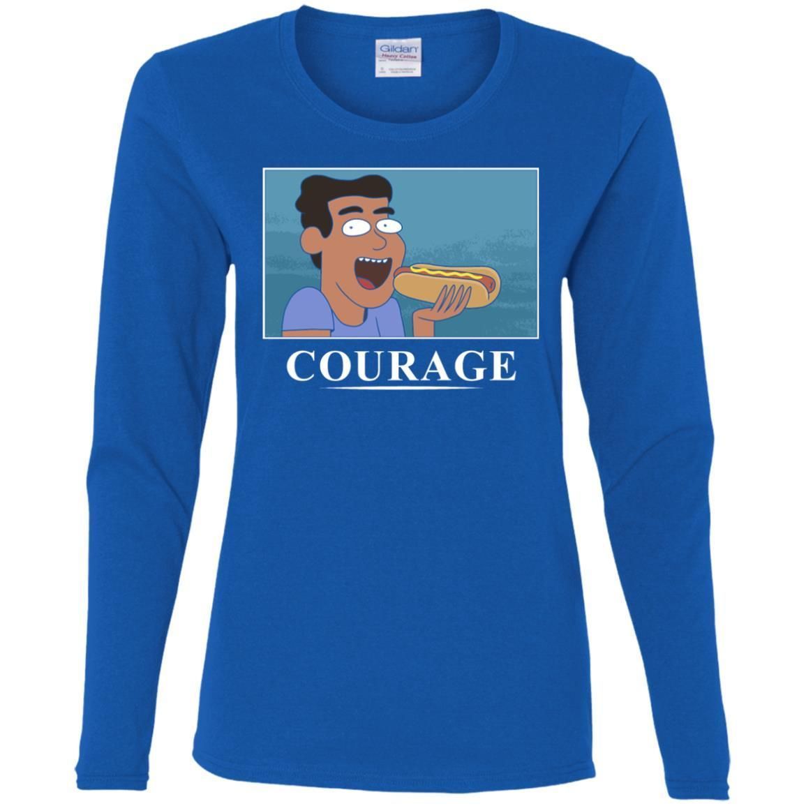 Rick And Morty Courage Is Eating A Hot Dog Women Long Sleeve Shirt