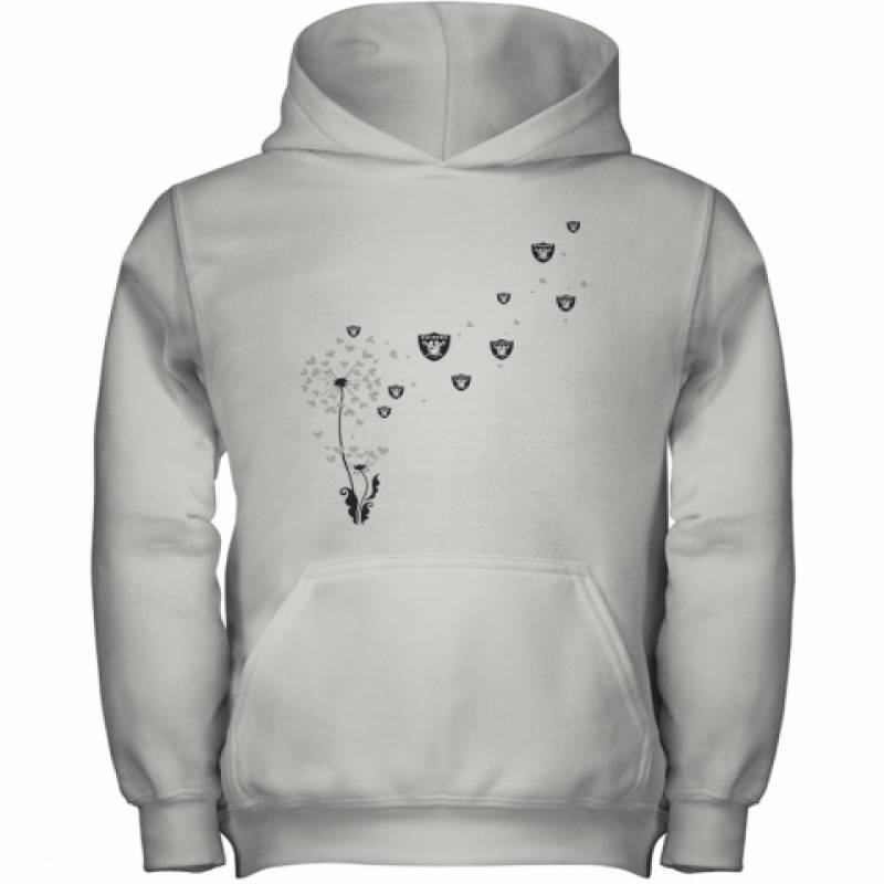 Dandelion Flower Los Angeles Raiders Football Logo Hearts Youth Hoodie