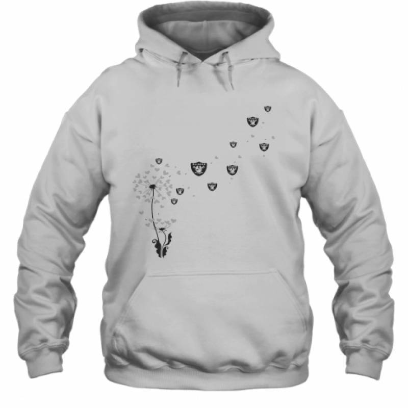 Dandelion Flower Los Angeles Raiders Football Logo Hearts Hoodie