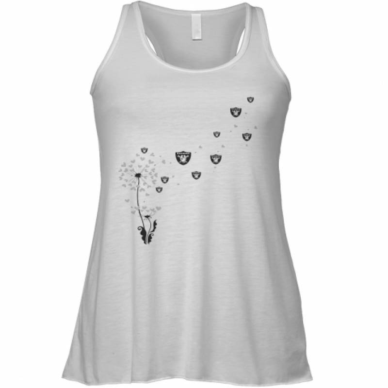 Dandelion Flower Los Angeles Raiders Football Logo Hearts Racerback Tank