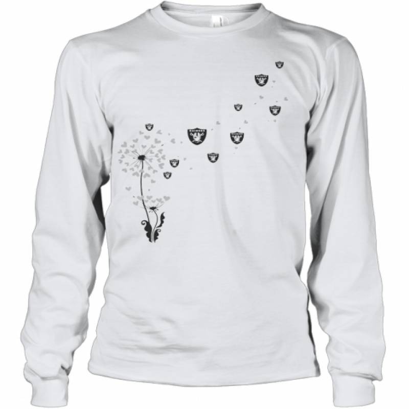 Dandelion Flower Los Angeles Raiders Football Logo Hearts Youth Long Sleeve