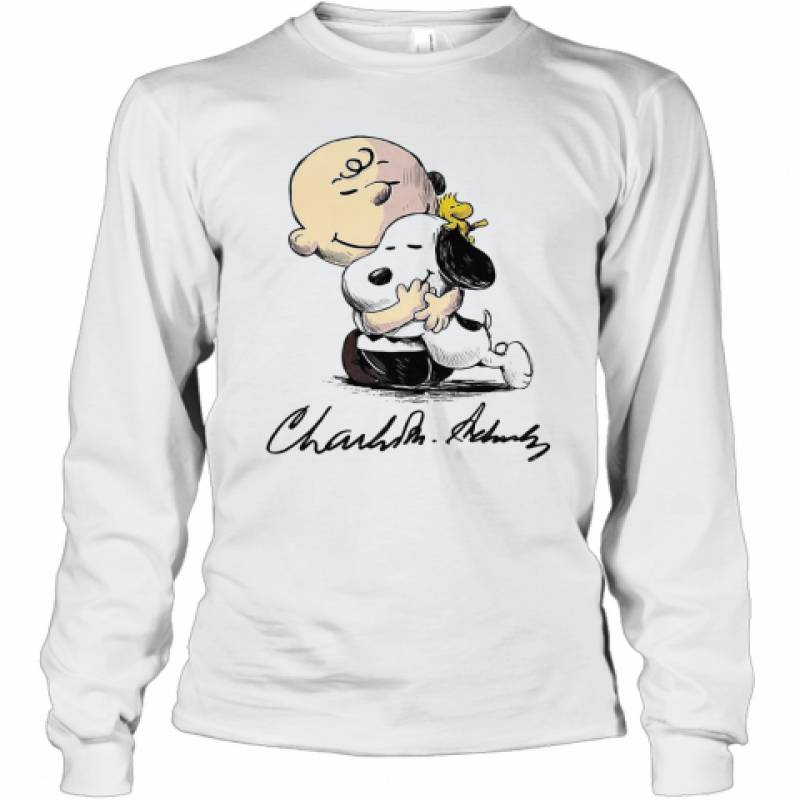 Charlie Brown Snoopy And Woodstock Art Signatures Long Sleeve T-Shirt