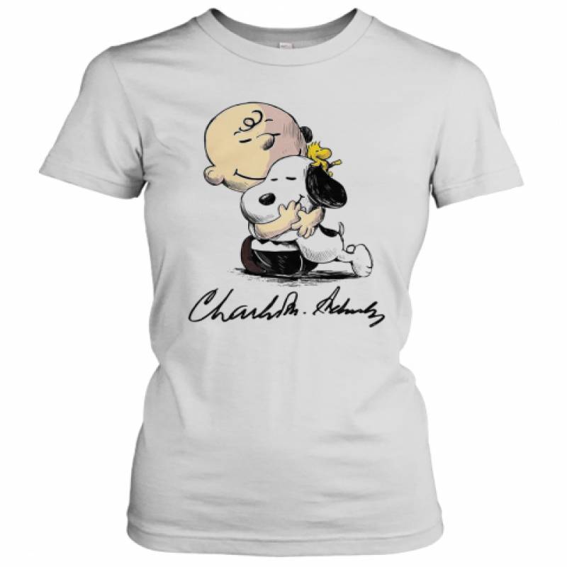 Charlie Brown Snoopy And Woodstock Art Signatures Women's T-Shirt