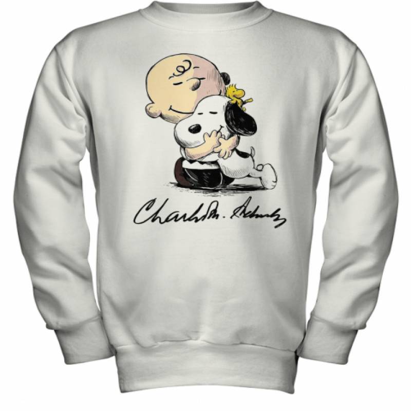 Charlie Brown Snoopy And Woodstock Art Signatures Youth Sweatshirt