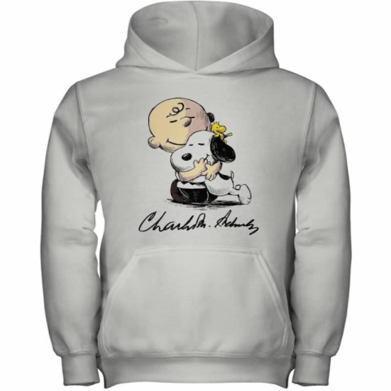 Charlie Brown Snoopy And Woodstock Art Signatures Youth Hoodie