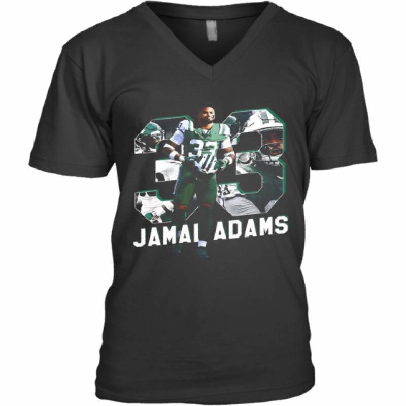 Jamal No. 33 New York Football Player Adams V-Neck T-Shirt