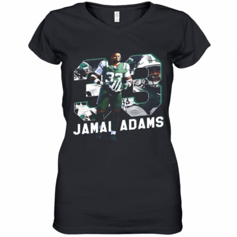 Jamal No. 33 New York Football Player Adams Women's V-Neck T-Shirt