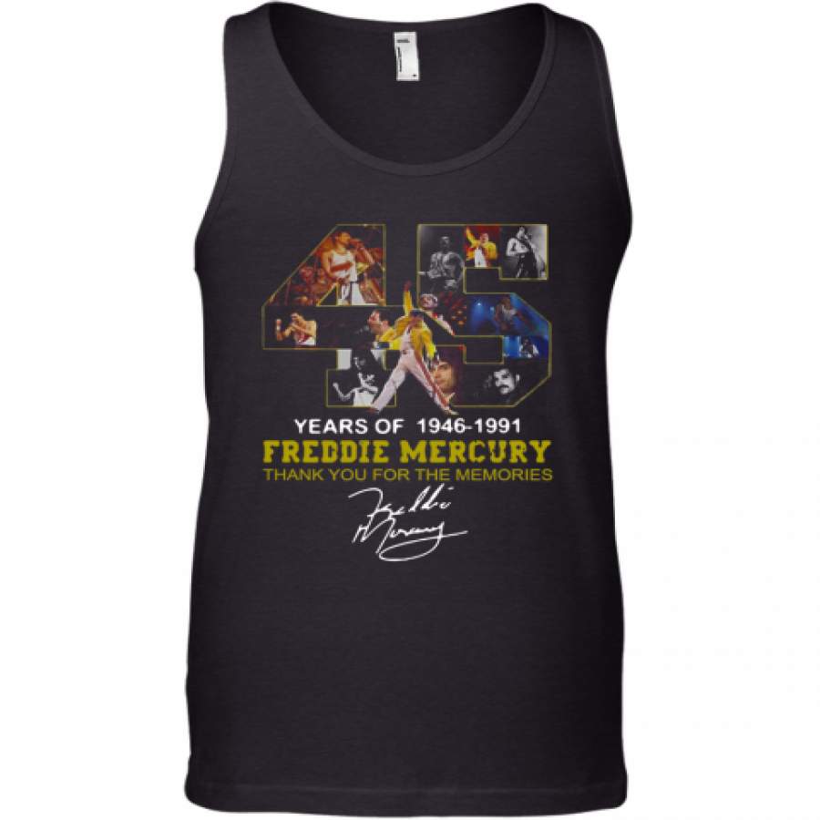 45 Years Of Freddie Mercury Signature Thank You For The Memories Tank Top