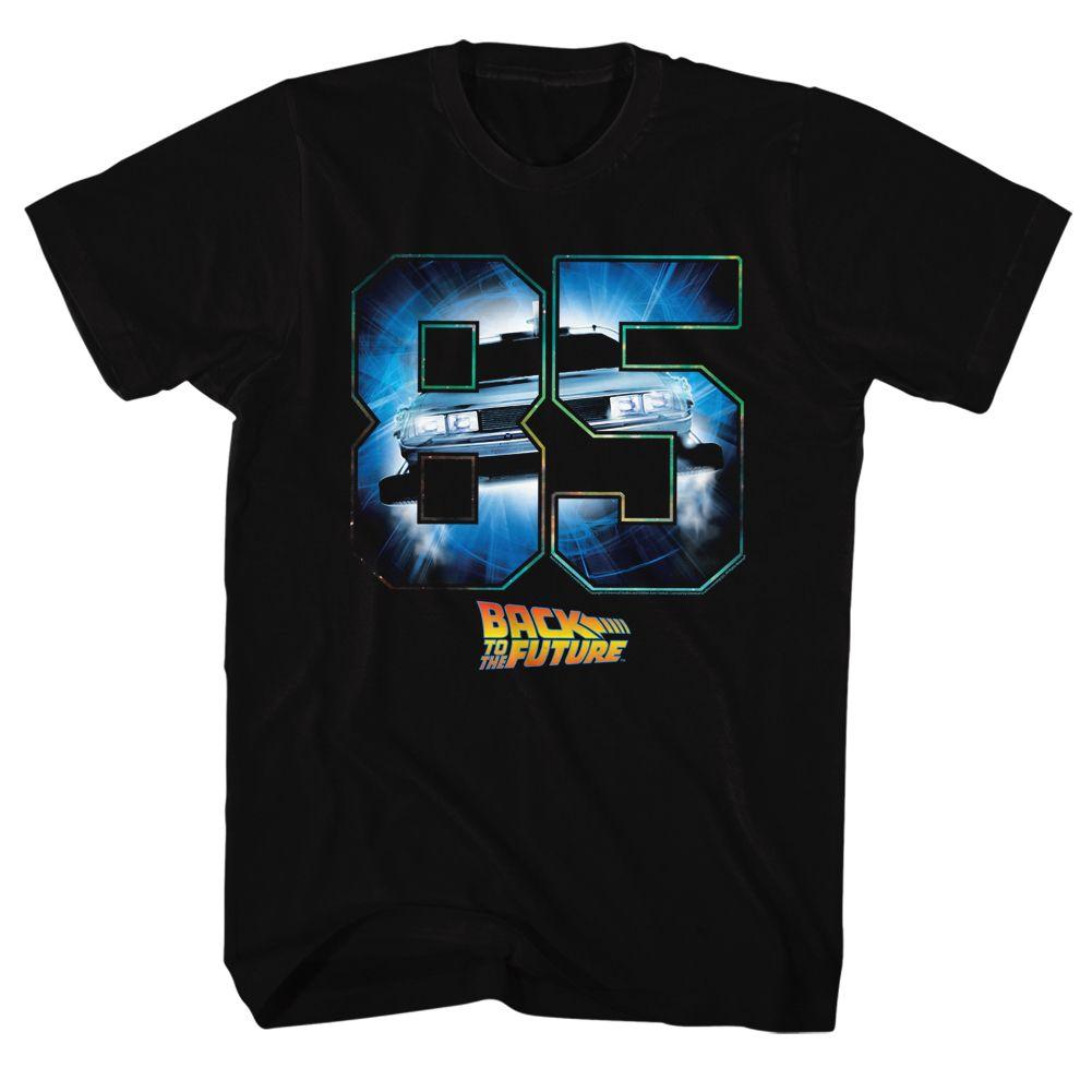 Back To The Future-Eighty Five-Black Adult S/S Tshirt