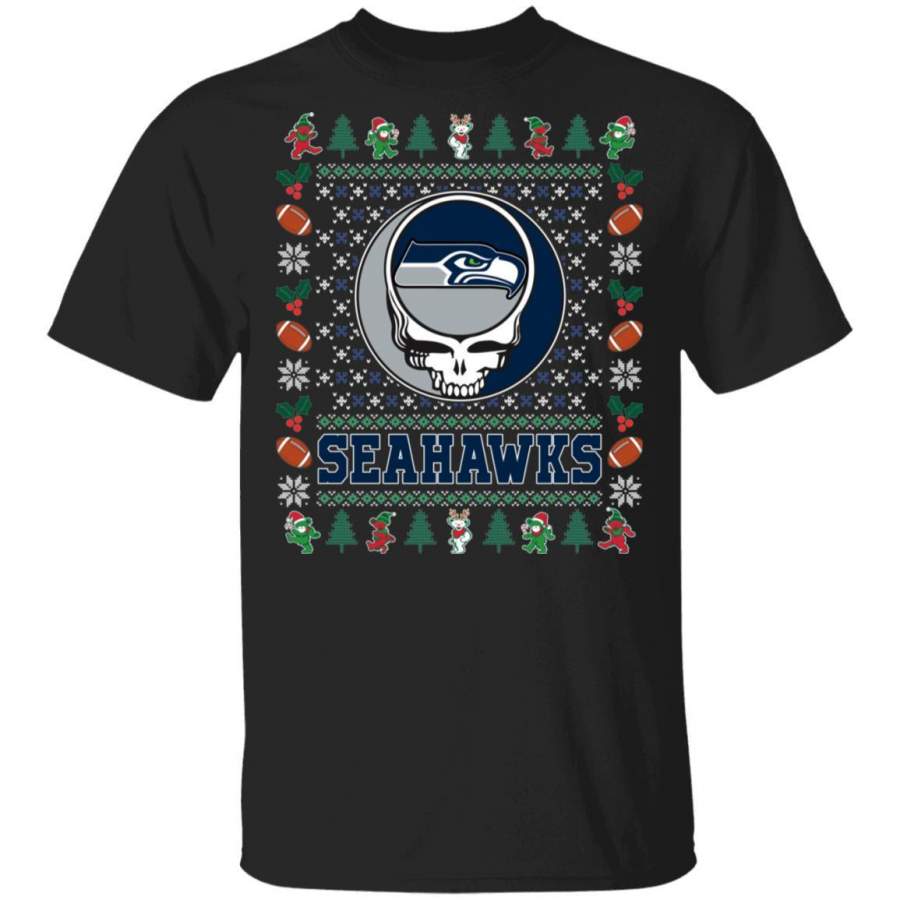 Christmas Grateful Dead Seahawks T-Shirt Deadhead Tee VA08