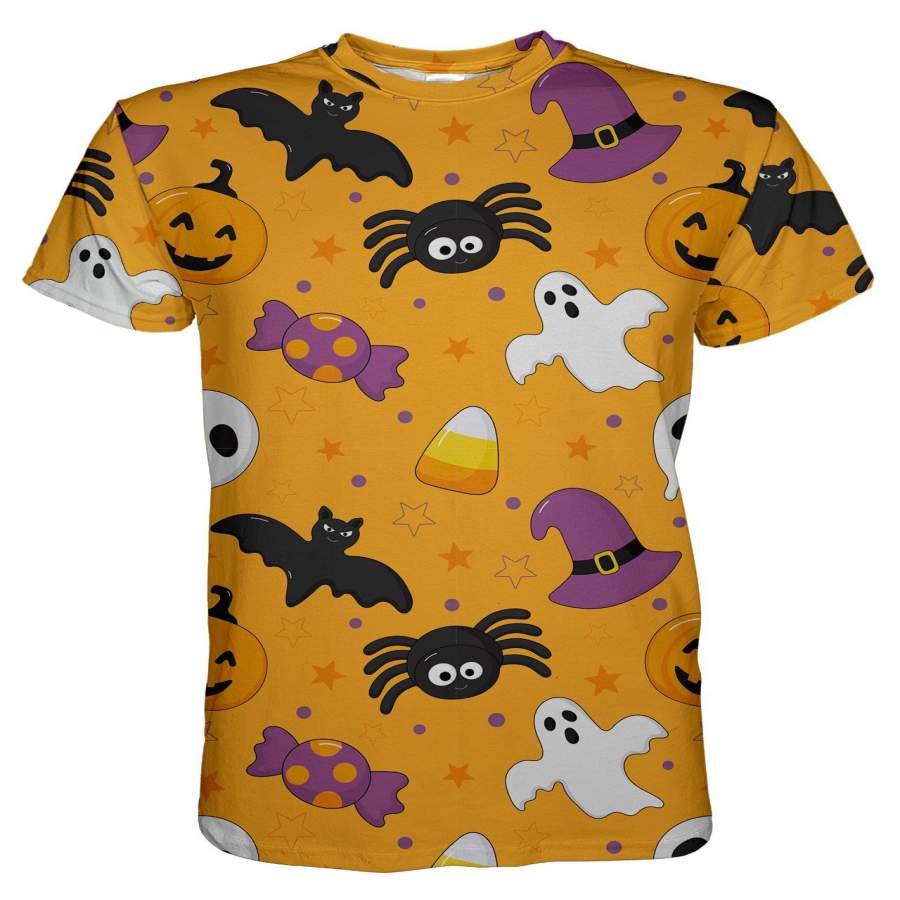 Bats And Ghosts Orange T-shirt