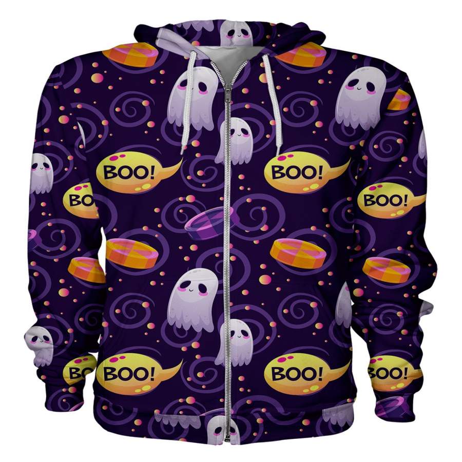 Ghost Swirl Zip Hoodie