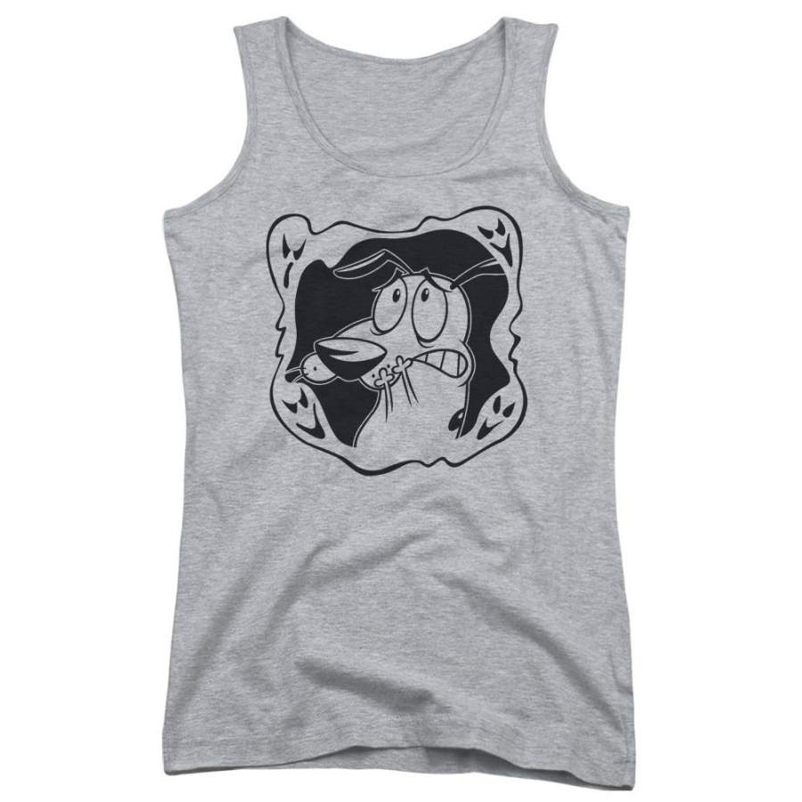 Courage The Cowardly Dog – Ghost Frame Juniors Tank Top